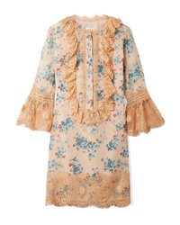 Anna Sui Decoupage Med Fil Coup Mini Dress