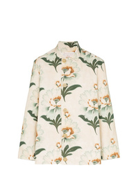 By Walid Lotus Flower Print Shirt Jacket