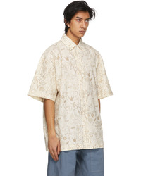 Jacquemus Beige Flowers La Chemise Moisson Short Sleeve Shirt