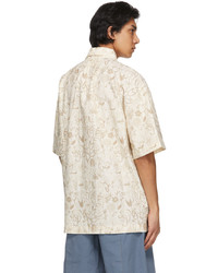 Jacquemus Beige Flowers La Chemise Moisson Short Sleeve Shirt