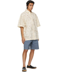 Jacquemus Beige Flowers La Chemise Moisson Short Sleeve Shirt