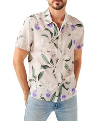 Seven Floral Print Short Sleeve Button Up Shirt