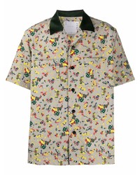 Sacai Floral Print Short Sleeve Shirt