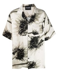 Les Hommes Flower Print Short Sleeve Shirt
