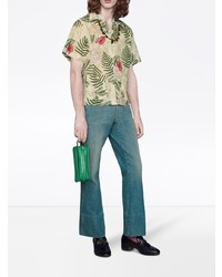Gucci Leaf Print Short Sleeved Shirt