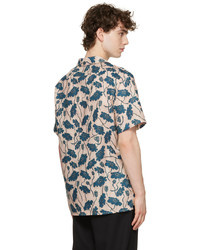Ps By Paul Smith Taupe Navy Poppies Shirt