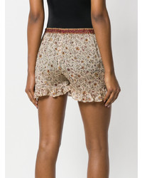 Mes Demoiselles Floral Print Shorts With Frill Trim