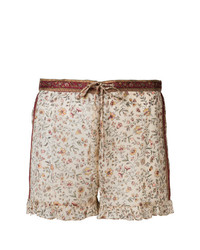 Mes Demoiselles Floral Print Shorts With Frill Trim