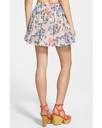 Lucca Couture Pleated Floral Miniskirt