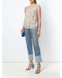 Twin-Set Flared Floral Tank Top