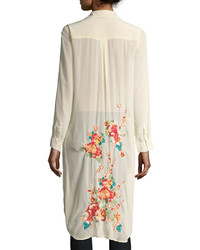 Johnny Was Cherry Floral Embroidered Long Tunic