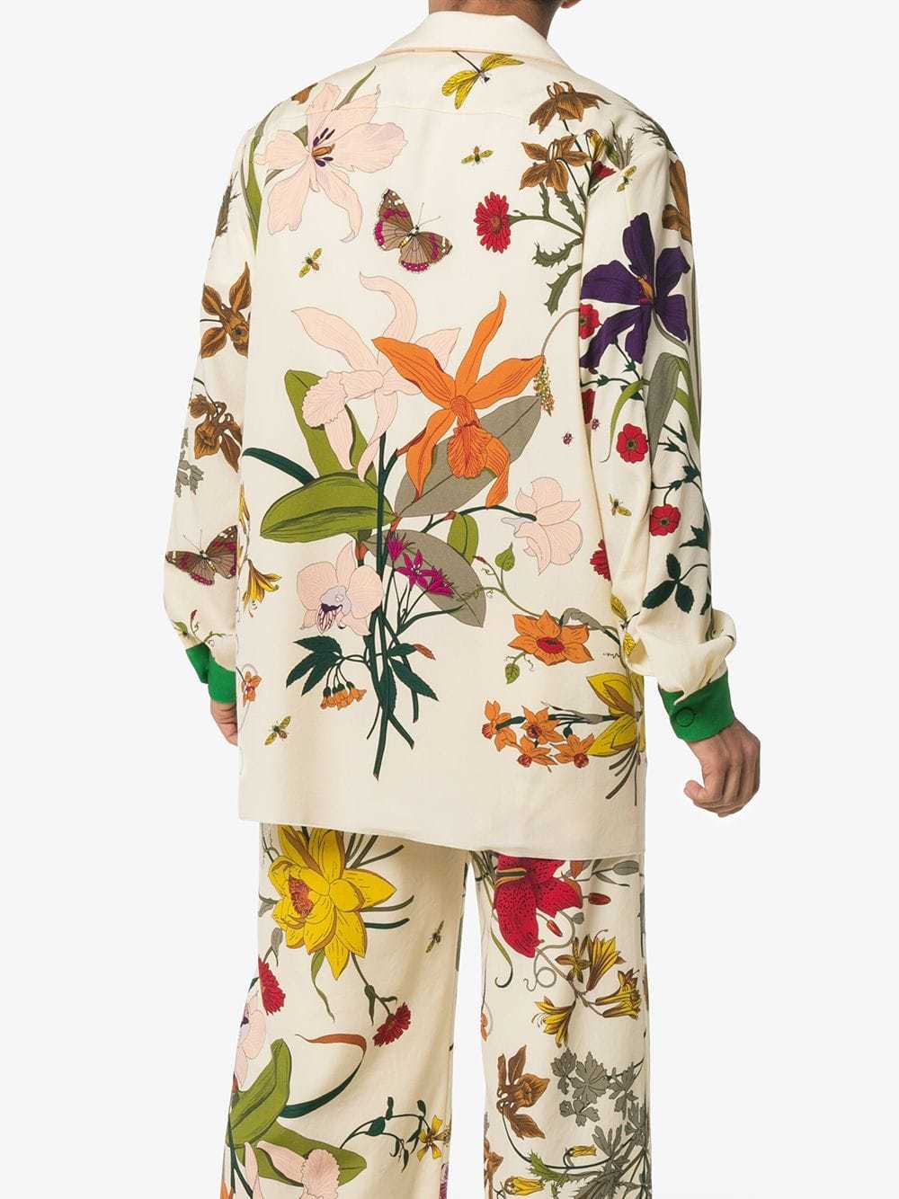 Gucci Ny Yankees Floral Print Shirt In Multicoloured