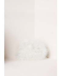 Missguided Feather Clutch Bag Cream