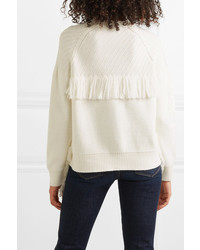 Frame Fringed Cotton Blend Sweater