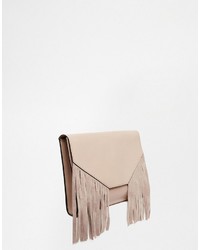 Asos Collection Fringed Leather Clutch Bag