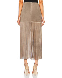 Theperfext Mimi Fringe Suede Skirt