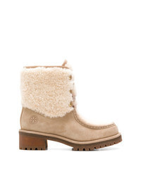 Beige Fur Ankle Boots
