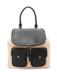 Sole Society Drury Faux Shearling Faux Leather Backpack