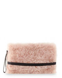 Brunello Cucinelli Cashmere Fur Clutch Bag Light Pink