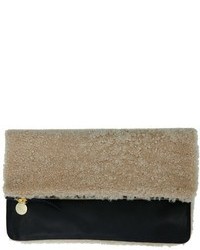 The Woods Clare V Two Tone Shearling Fold Over Clutch