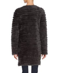 Adrienne Landau Long Sleeve Rabbit Fur Coat