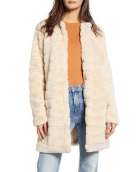 BB Dakota Anything For You Quilted Faux Fur Coat