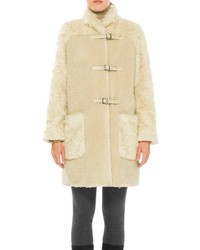 Max Studio Faux Shearling Coat With Buckles