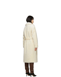 Tibi Off White Faux Fur Oversized Luxe Coat