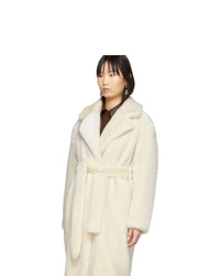 Tibi Off White Faux Fur Oversized Luxe Coat