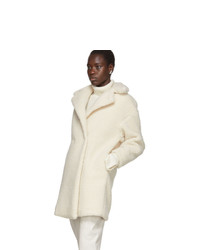 Harris Wharf London Off White Shearling Double Breasted Coat