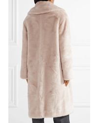 Cédric Charlier Oversized Faux Fur Coat Beige