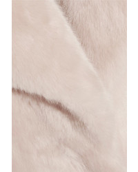 Cédric Charlier Oversized Faux Fur Coat Beige