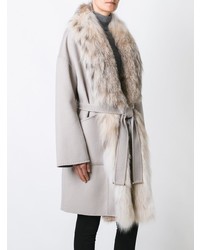Guy Laroche Fox Fur Collar Coat