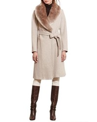Lauren Ralph Lauren Wool Blend Coat With Faux Fur Collar