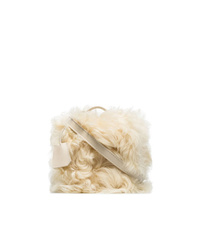 Natasha Zinko White Shearling Box Bag