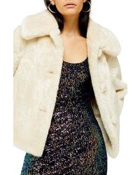 Topshop Anne Faux Fur Crop Coat