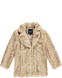 Boohoo Liv Oversized Collar Longline Faux Fur Coat