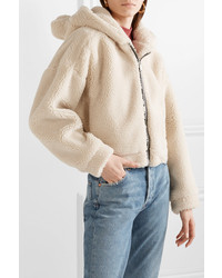 RE/DONE Cropped Hooded Faux Fur Jacket