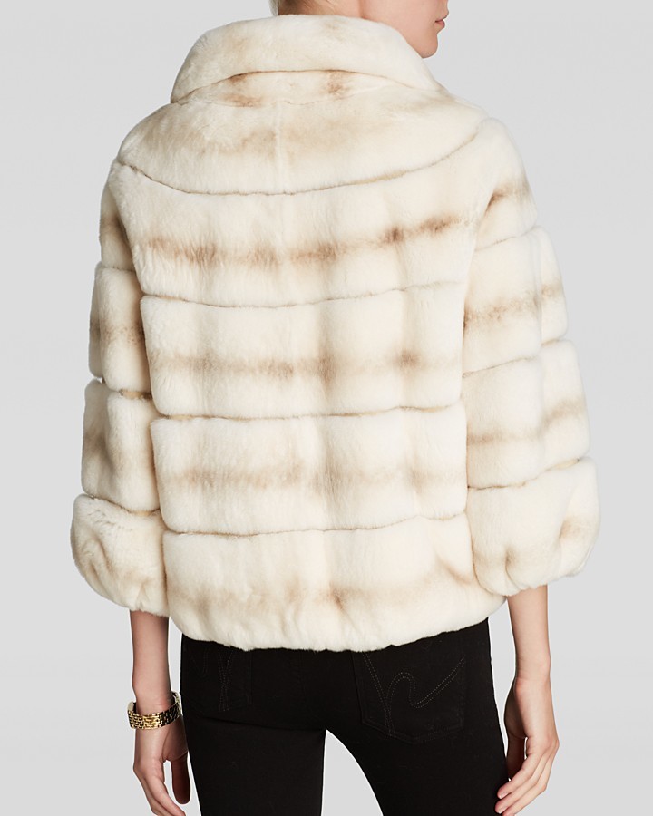 Maximilian Rex Rabbit Fur Jacket With Suede Inserts, $2,495 ...