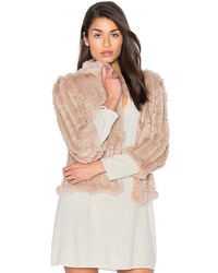 Heartloom Rosa Rabbit Fur Jacket In Beige Size L