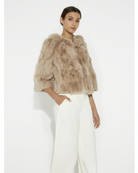 Halston Short Fur Coat
