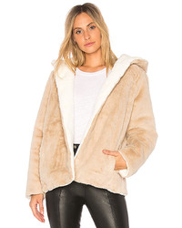 525 America Vegan Fur Reversible Jacket In Beige Size M