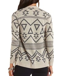 Charlotte Russe Geo Pattern Cascade Cardigan Sweater