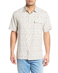 Beige Geometric Short Sleeve Shirt