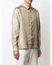 Casablanca Geometric Print Silk Shirt