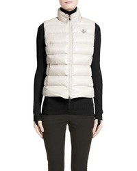 Moncler Ghany Water Resistant Shiny Nylon Down Puffer Vest