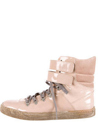 Brunello Cucinelli Patent Leather High Top Sneakers