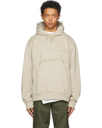 Feng Chen Wang Beige French Terry Paneled Hoodie