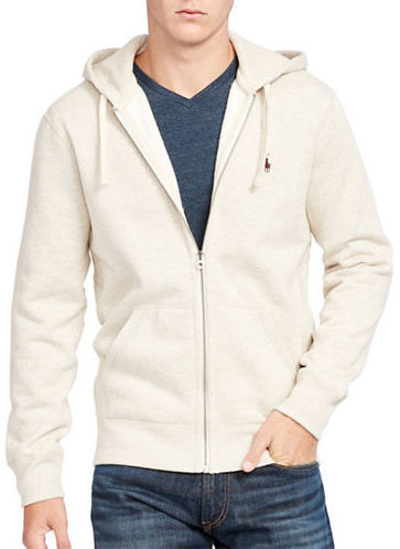 polo cotton blend fleece hoodie