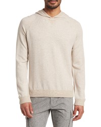 Vince Fit Wool Cashmere Pullover Hoodie In Heather Beigepearl At Nordstrom
